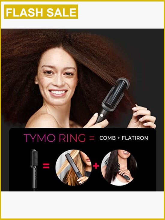 Hair Straightener Brush Hot Comb with 5 Temperatures 20s Fast Heating Dual main image 4
